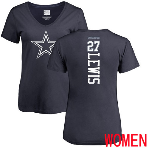 Women Dallas Cowboys Navy Blue Jourdan Lewis Backer #27 Nike NFL T Shirt